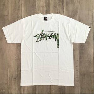 ★新品★ BAPE × stussy 30周年記念 Tシャツ Lサイズ a bathing ape エイプ ベイプ アベイシングエイプ ABC camo green ステューシー t383