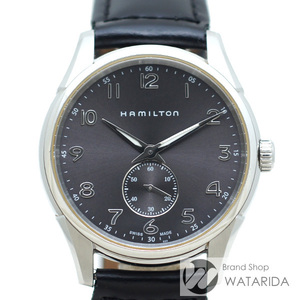  Hamilton HAMILTON wristwatch Jazzmaster H384110 Qz SS gray face after market belt free shipping 