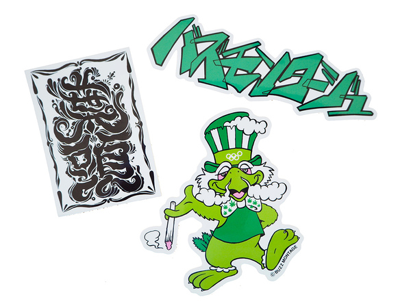BUZZ MONTAGE バズモンタージュ ステッカーセット 3枚 葉頭 ボング high times ハイタイムズ カンナビス マリファナ 大麻 thc