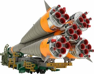 MODEROID 1/150プラスチックモデル ソユーズロケット+搬送列車 1/150スケール PS製 組み立て式プラスチックモデ