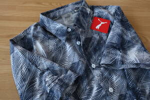 **R*faula- Puma pa-ms рубашка [ темно-синий S] Cobra специальный заказ вышивка ввод PUMA Palms Shirt стрейч .. скорость . новый товар 