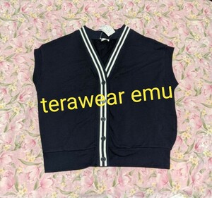 【terawear emu】ベスト ライン前開きプルオーバー　タグ付き未使用