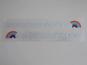 F1 scraps type PVC sticker [#We Race As One] sticker left right minute 1 set character color : silver white 