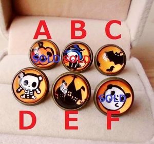 * one-side ear sale new goods antique style Halloween button earrings 