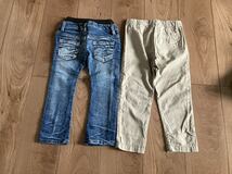 中古 男の子 H&M コットン デニム パンツ ズボン 100センチ セット 95センチ_画像2