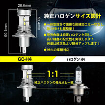 CD9A ランサーエボリューションI 日本光軸仕様 H4 LEDヘッドライト Hi/Lo 6800LM 40W 6500ケルビン 車検対応 防水カバー対応_画像3