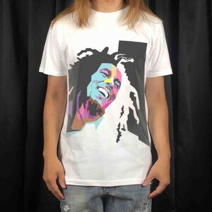 新品 ビッグ プリント ボブマーリー ジャマイカ レゲエ reggae ポップ アート Tシャツ S M L XL オーバーサイズ XXL~5XL ロンT パーカー 可