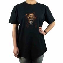 新品 百獣の王 キング ライオン レオ 猛獣 肉食 動物 アニマル プリント Tシャツ S M L XL ビッグ オーバー サイズ XXL~5XL ロンT パーカー_画像1