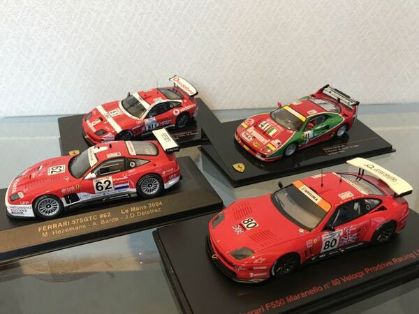 送料無料　1/43 フェラーリ　レーシングカー　ミニカーセット　RED LINE等 F40 550 マラネロ ルマン FERRARI Le Mans MARANELLO