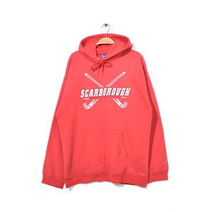 【送料無料】 チャンピオン SCARBOROUGH アイスフォッケー スウェットパーカ トレーナー メンズL レッド Champion アメカジ 古着 CG0229