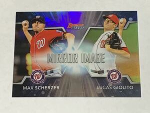 MAX SCHERZER LUCAS GIOLITO 2016 BOWMAN'S BEST MIRROR IMAGE INSERT RANGERS ANGELS 即決