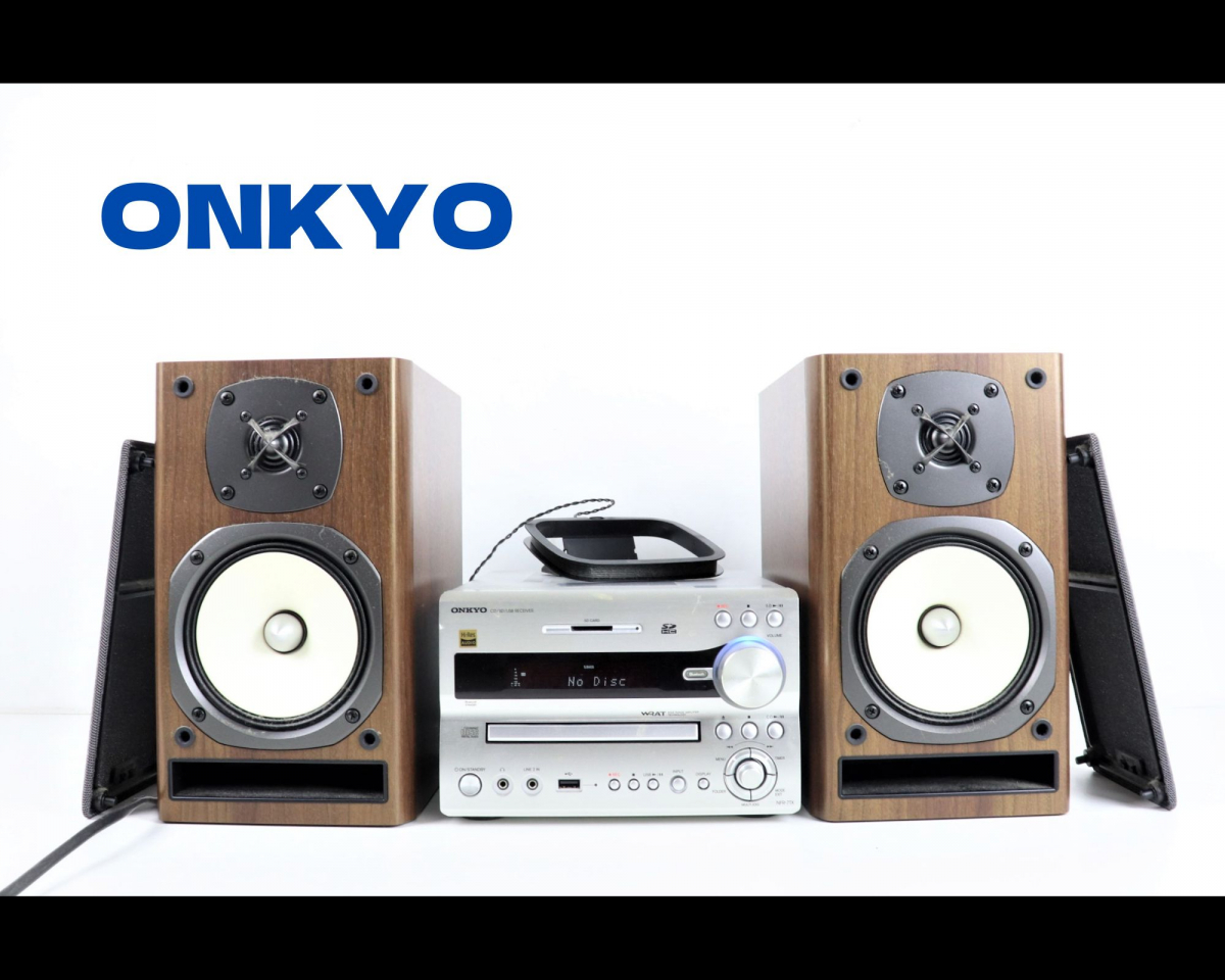 ONKYO Bluetooth CD SD USB ハイレゾ対応 ミニコンポ シルバー X