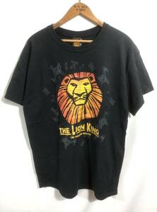 ■ Disney THE LION KING THE BROADWAY MUSICAl プリント Tシャツ 古着 ディズニー ライオンキング ブロードウェイ ミュージカル 黒 L ■