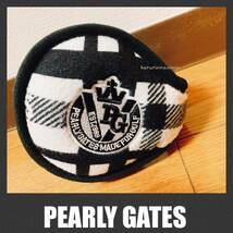 新品★正規★PEARLY GATES/パーリーゲイツ★防寒★イヤーマフ/耳当て★ゴルフ★チェック★黒/ブラック★メンズ/レディース★レア★完売★_画像2