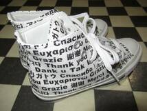 ★コンバース★新品未使用 CONVERSE ALL STAR 100 MULTILINGUAL HI WHITE 22.5cm テンセル・キャンバス　世界13言語総柄_画像6