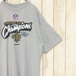 Reebok リーボック NFL NewOrleans Saints ニューオーリンズ・セインツ プリント Tシャツ XL USA古着 アメリカ古着