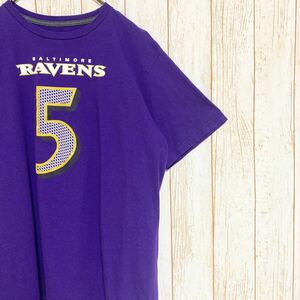 NFL Baltimore Ravens ボルチモア・レイブンズ フラッコ プリント Tシャツ L USA古着 アメリカ古着