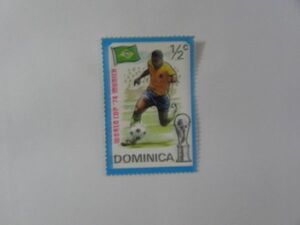 スポーツ切手　ドミニカ　ワールドカップサッカー　1種1枚　1974　ノリなし