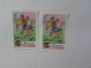 スポーツ切手　グレナダ　ワールドカップサッカー1974　1種2枚　