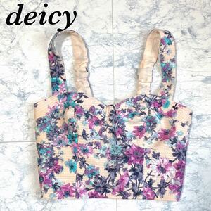 deicy デイシー　ビスチェ　トップス　花柄　総柄　ギャル　ガーリー　春服　夏服　ピンク　フラワー