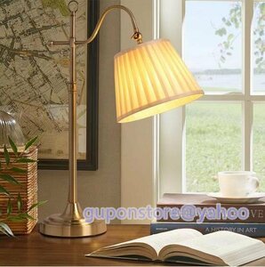 人気推薦◆布シェード テーブルランプ アンティーク調 ライトアメリカ モダンインテリア 寝室 ランプ ベッドサイドランプ 卓上スタン