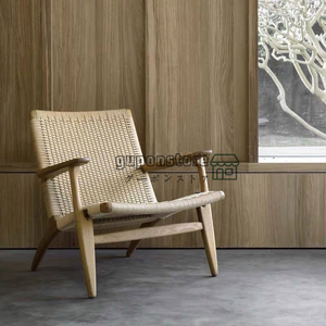 品質保証☆天然無垢材 北欧風　木製アームチェア　クリエイティブ　背もたれチェア　カジュアル　書斎　籐椅子　レジャーチェア