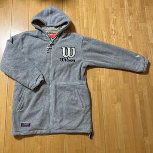 Wilson Wilson fleece hood jacket bench coat size M POLARTEC 1914 retro men's gray secondhand goods free shipping 