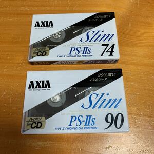 3. カセットテープ アクシア AXIA Slim PS-Ⅱs 74分 90分 2本セット ハイポジション 新品 送料無料