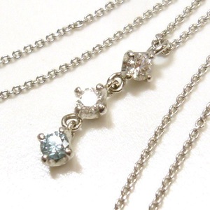 J◇K18WG エレガント！トリロジー ダイヤモンド ネックレス ホワイトゴールド 3連トップ 18金 ダイヤ White gold Diamond necklace