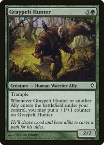 MTG ■緑/英語版■《灰色革の狩人/Graypelt Hunter》ワールドウェイク WWK