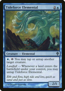 MTG ■青/英語版■《潮力の精霊/Tideforce Elemental》ワールドウェイク WWK