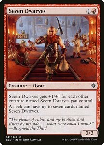 MTG ■赤/英語版■ 《七人の小人/Seven Dwarves》エルドレインの王権 ELD 　