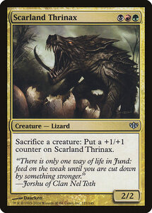 MTG ■金/英語版■ 《傷跡の地のトリナクス/Scarland Thrinax》★FOIL★ コンフラックス CON