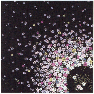 . after crepe-de-chine ......[ Sakura ( black )] two width approximately 68cm( pastry folding, wine parcel .) A23-020101