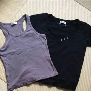 ミッシェルクラン a.v.v カットソーTシャツとタンクトップのツインセット　レイヤード　重ね着　春服夏服