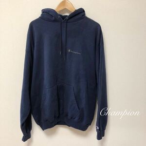 90's◇Champion チャンピオン スウェットパーカー トップス 裏起毛 ネイビー プルオーバーパーカー フーディー アメカジ USA ビンテージ XL