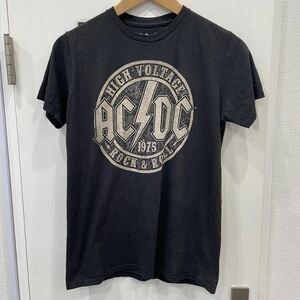 AC/DC ACDC エーシーディーシー 半袖 Tシャツ ロック バンド HIGH VOLTAGE 黒 ブラック S