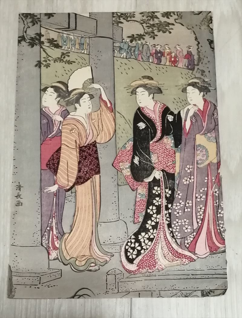 Ukiyo-e Torii Kiyonaga Bijinga Grabado en madera Bijinga Bijinga Referencia: Kuniyoshi, Kunisada, yoshitoshi, Hiroshige, Eisen, Utamaro, Cuadro, Ukiyo-e, Huellas dactilares, otros