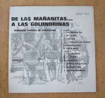 LP　メキシコ盤　マリアッチ・バルガス・デ・テカリトラン Mariachi Vargas de Tecalitlan「De Las Mananitas a Las Golondrinas」1967年_画像2