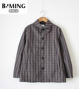 未使用【 B:MING by BEAMS ビームス 】チェック 薄手 コットン/ナイロン ショール ジャケット M 92180248803 定価\13,200 ブルゾン 春秋