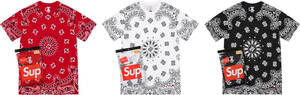 22FW　Supreme Hanes Bandana Tagless Tees (2 Pack) Red M シュプリーム バンダナ 赤