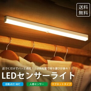 便利で人気♪最新♪LEDライト１本　人感センサー　USB充電　モーションセンサー