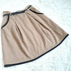  Strawberry Fields STRAWBERRY-FIELDS belt attaching piping skirt beige made in Japan 