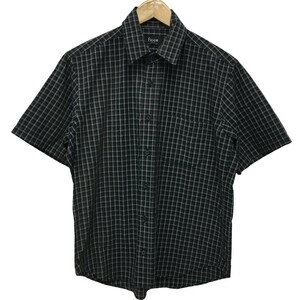 ☆H-166 Ficce フィッチェ ヨシユキコニシ ドン小西 チェック 柄 半袖 ポケット シャツ トップス size M ブラック メンズ