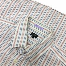 ☆H-302 Paul Smith ポールスミス ストライプ 柄 半袖 ポケット シャツ トップス size L ホワイト トリコロール マルチカラー メンズ_画像6