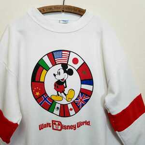 超希少《サイズXL！ / Walt Disney World》80s アメリカ製 ミッキーマウス スウェット ビンテージ パーカー トレーナー USA製 70s