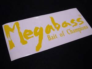 メガバス Megabass ベイト オブ チャンピオン 黄 文字 転写 ステッカー 423×192mm カッティング シート