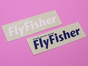 フライ フィッシャー マガジン Fly Fisher 誌 白・紺 文字 ステッカー 79×23mm 2枚組 シール