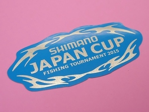 シマノ SHIMANO ジャパン カップ JAPAN CUP 2015 鮎 競技 白地 青文字 ステッカー 150×63mm シール