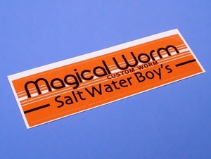 ソルト ウォーター ボーイズ Salt Water Boy's オレンジ長◇ ステッカー　140×37mm カスタム ワーム シール